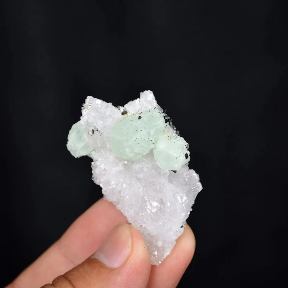 Prehnite With Babingtonite And Quartz Crystals - Image 4