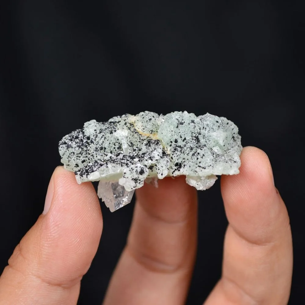 Prehnite With Babingtonite And Quartz Crystals - Image 5