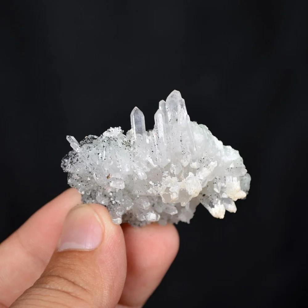 Prehnite With Babingtonite And Quartz Crystals - Image 4