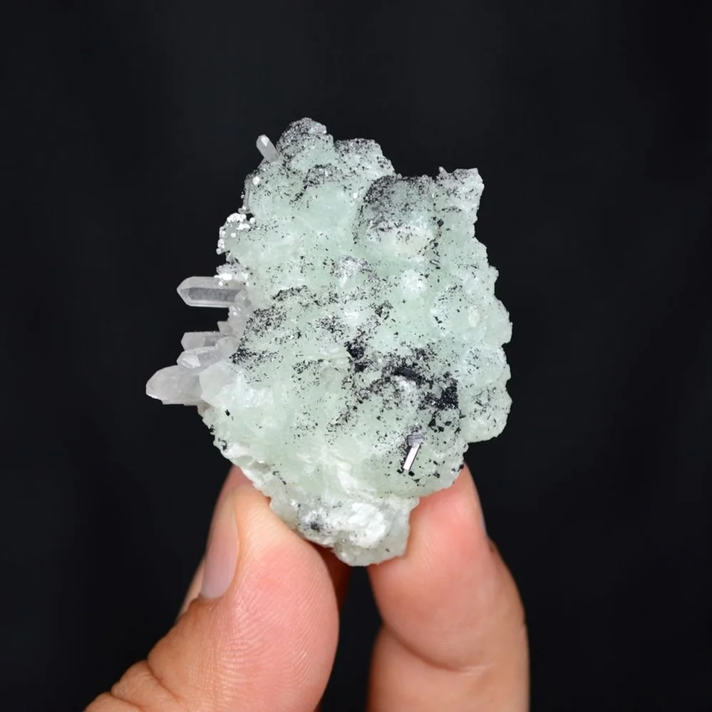 Prehnite With Babingtonite And Quartz Crystals - Image 5