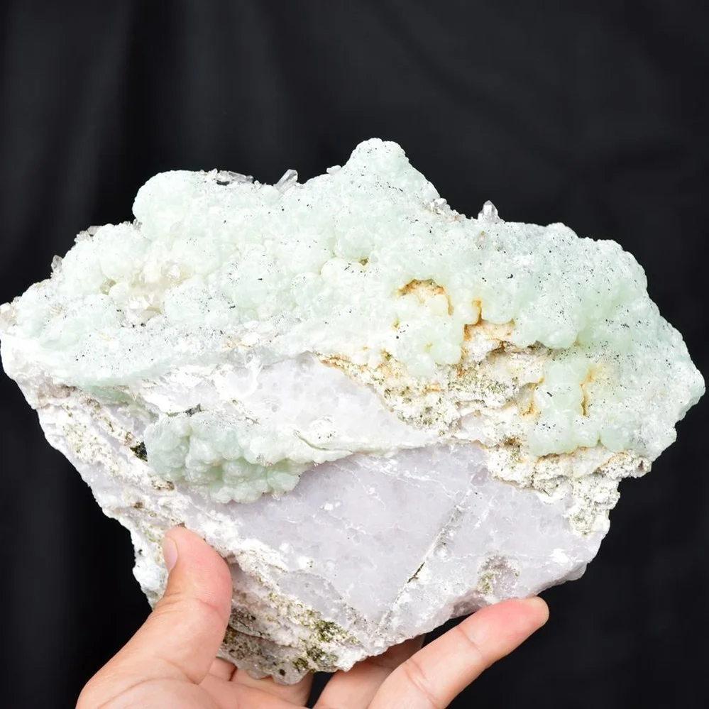 Prehnite With Babingtonite And Quartz Crystals - Image 2