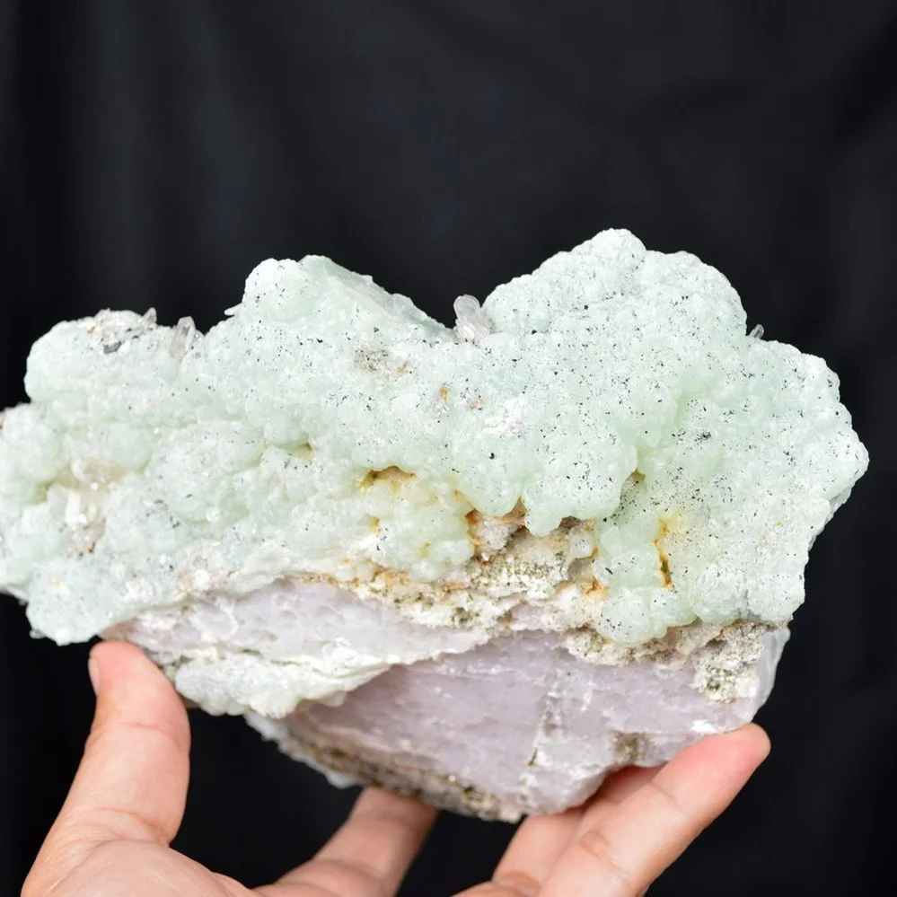 Prehnite With Babingtonite And Quartz Crystals - Image 3