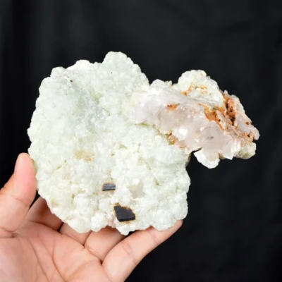 Prehnite With Babingtonite And Quartz Crystals