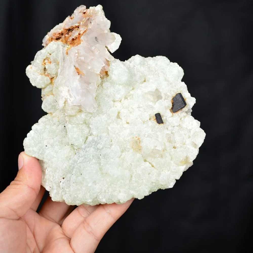 Prehnite With Babingtonite And Quartz Crystals - Image 2