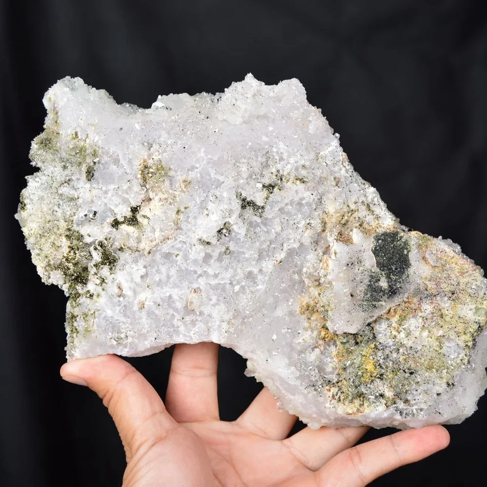 Prehnite With Babingtonite And Quartz Crystals - Image 3