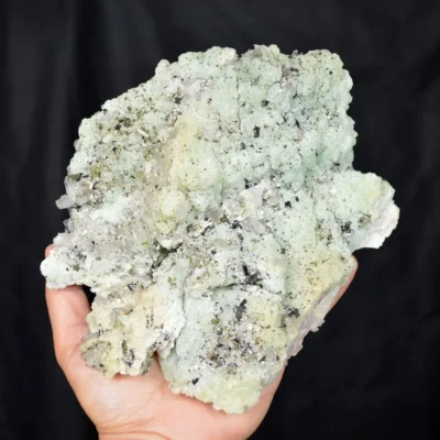 Prehnite With Babingtonite And Quartz Crystals