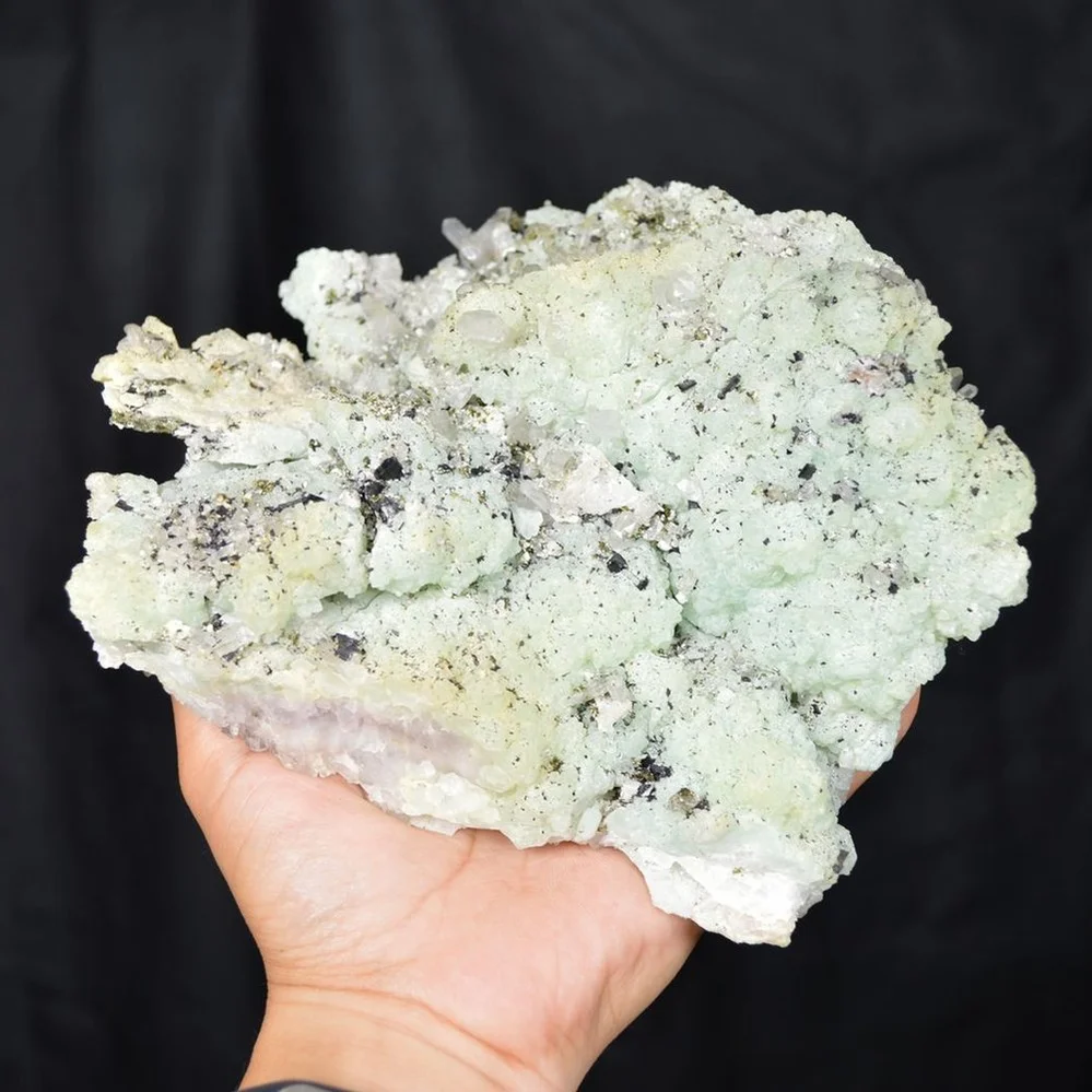 Prehnite With Babingtonite And Quartz Crystals - Image 2