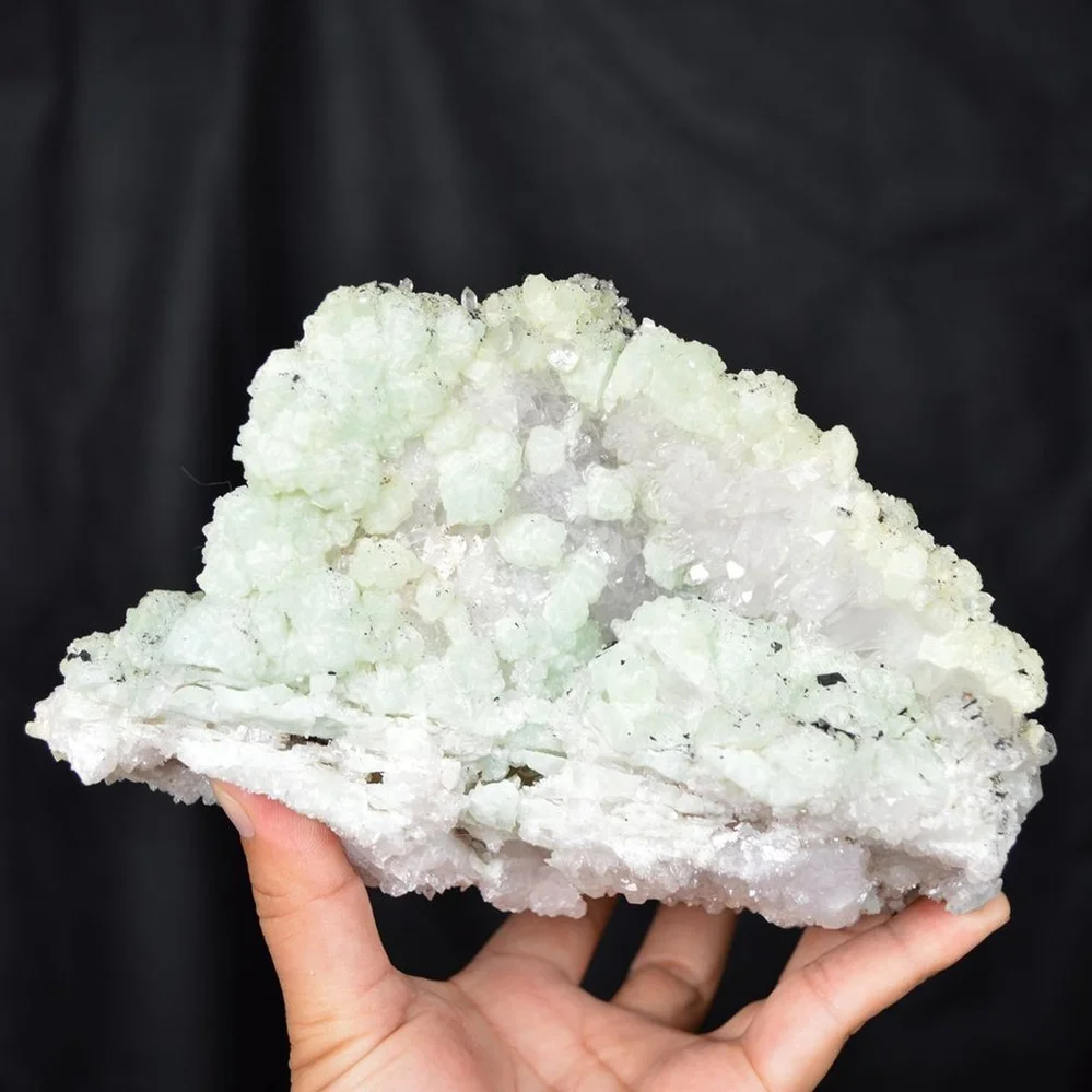 Prehnite With Babingtonite And Quartz Crystals - Image 4