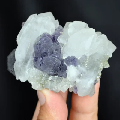 Fluorite With Quartz And Pyrite Crystals
