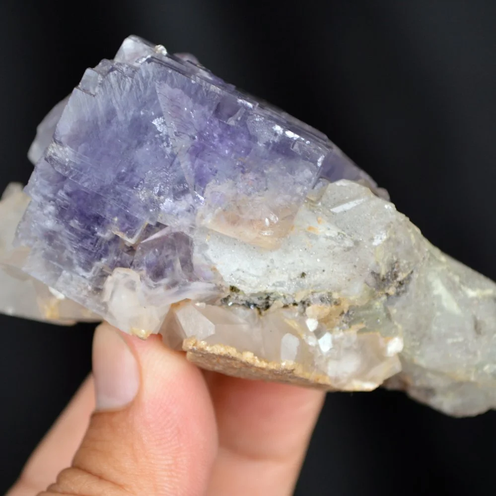 Fluorite With Quartz And Calcite, Ferberite Crystals - Image 4