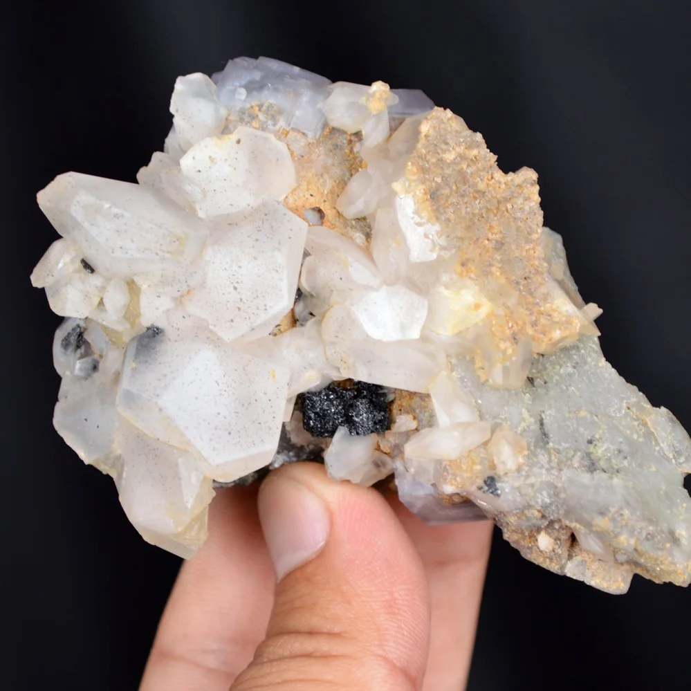 Fluorite With Quartz And Calcite, Ferberite Crystals - Image 5