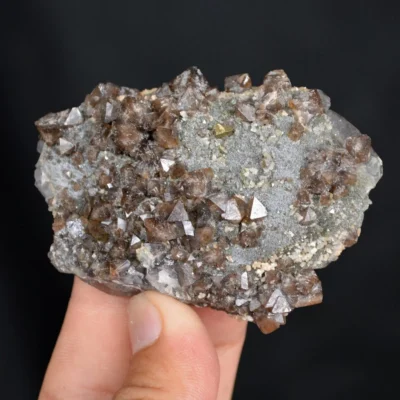 Scheelite With Quartz And Chalcopyrite, Dolomite Crystals