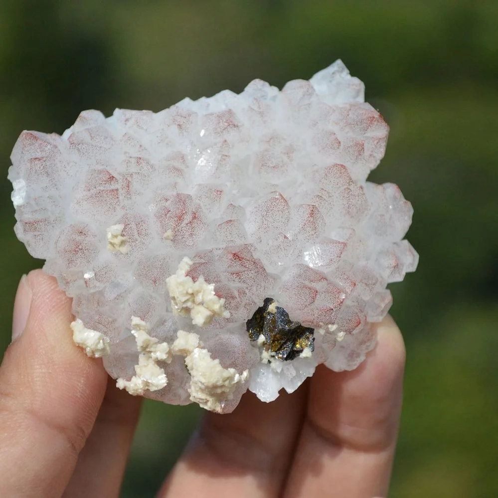Red Quartz With Chalcopyrite, Dolomite Crystals - Image 2