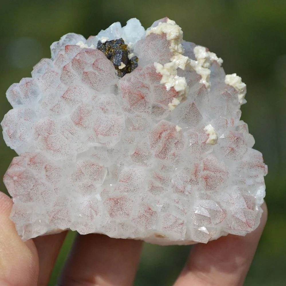 Red Quartz With Chalcopyrite, Dolomite Crystals - Image 4