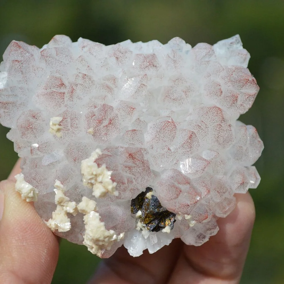 Red Quartz With Chalcopyrite, Dolomite Crystals - Image 5