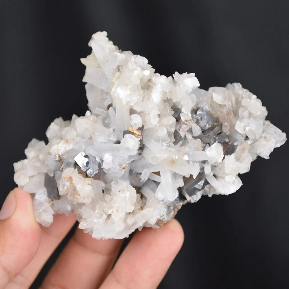 Quartz With Calcite,Stibnite Crystals - Image 2