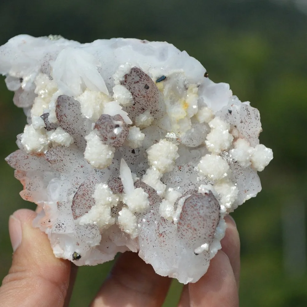 Red Quartz With Pyrite, Dolomite, Calcite Crystals - Image 2