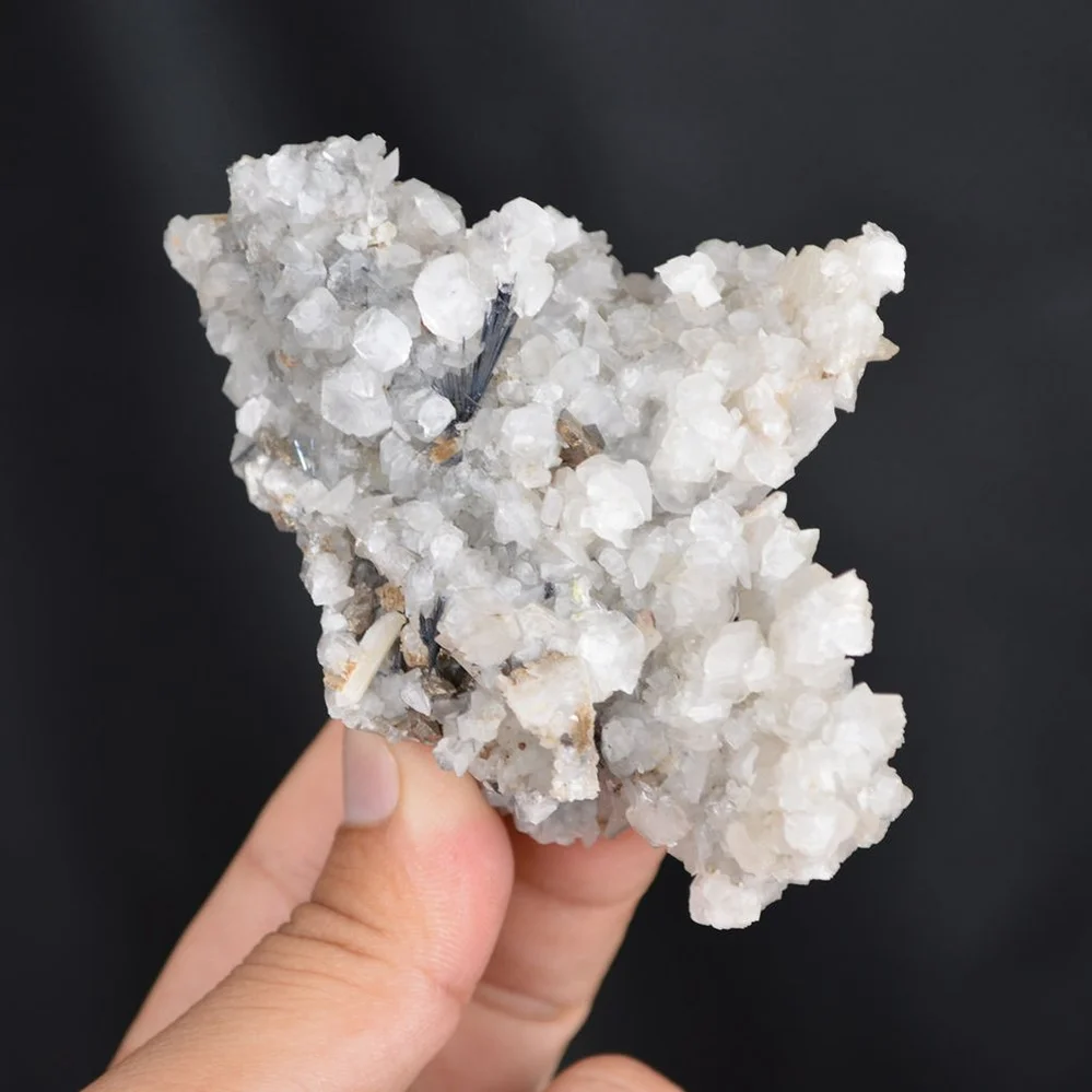Quartz With Calcite,Stibnite Crystals - Image 4