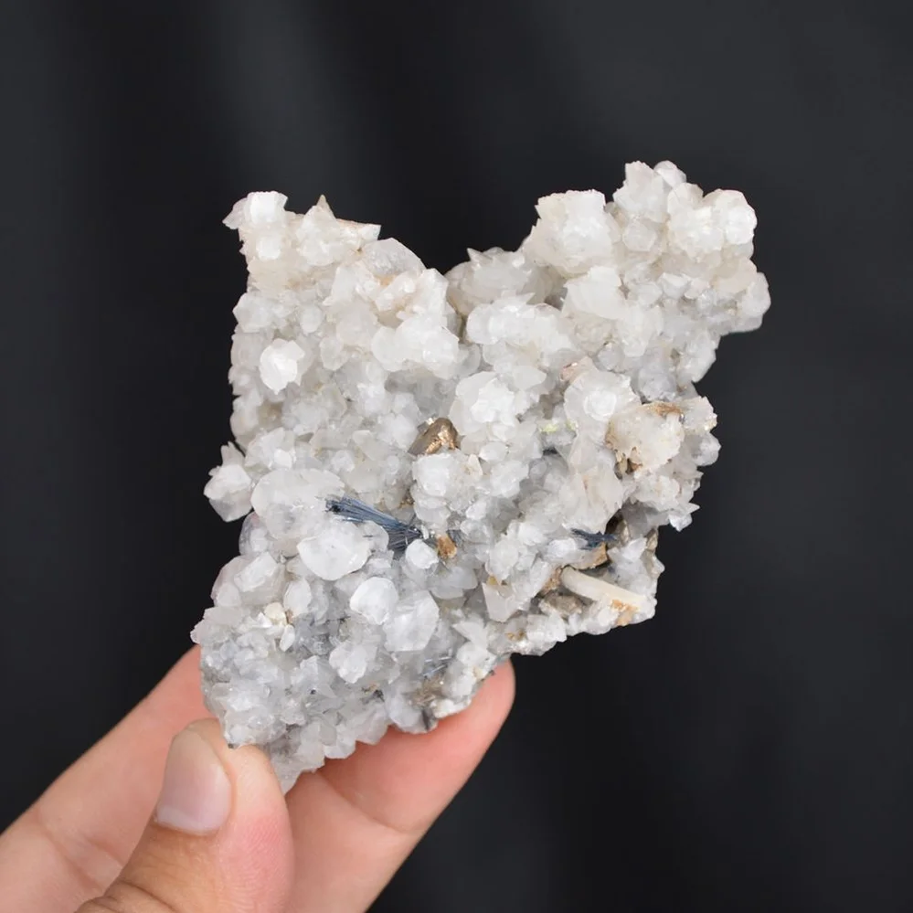 Quartz With Calcite,Stibnite Crystals - Image 5