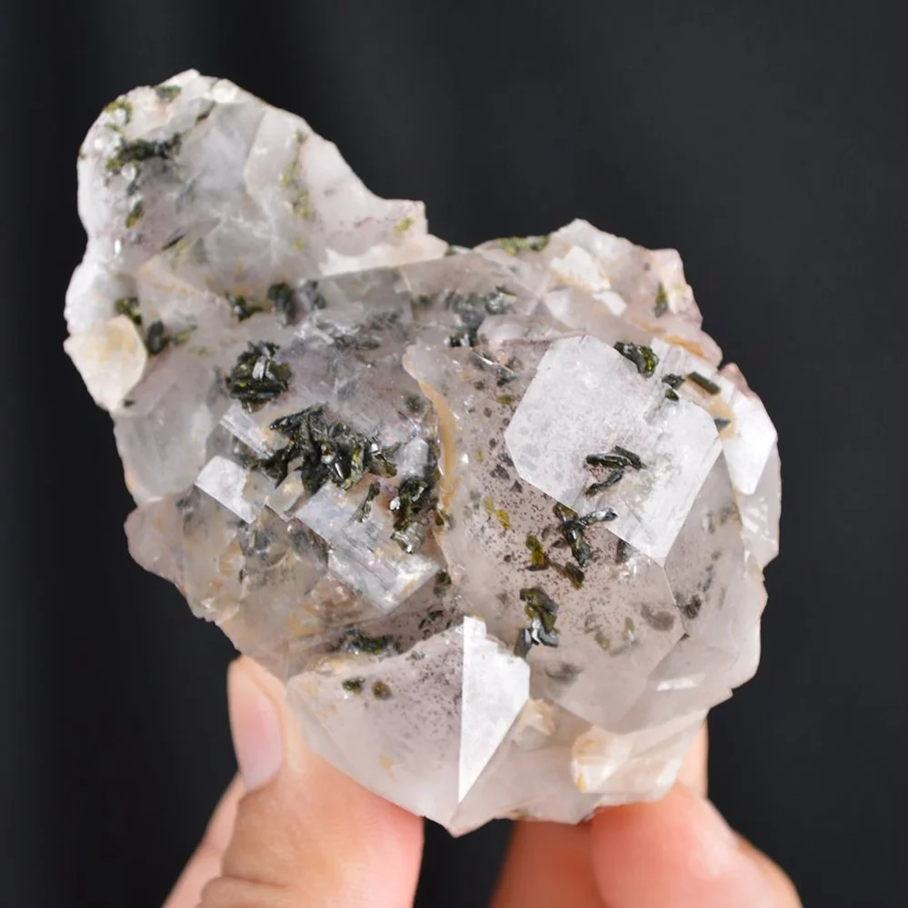 Red Phantom Quartz With Epidote Crystals