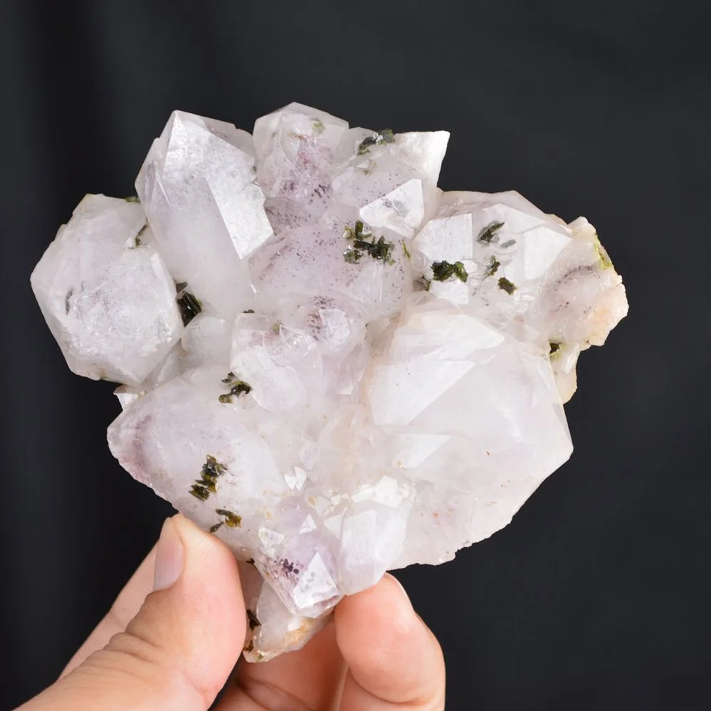 Red Phantom Quartz With Epidote Crystals