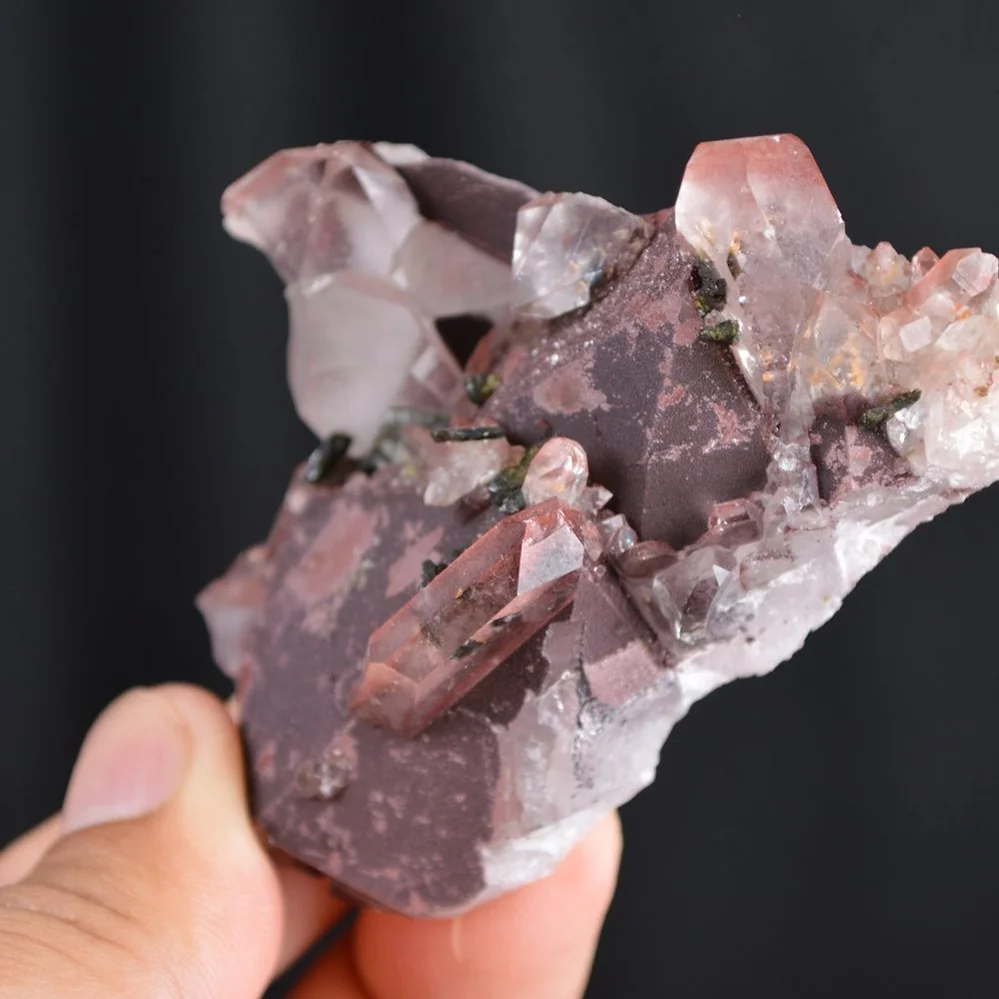Red Phantom Quartz With Epidote Crystals - Image 3