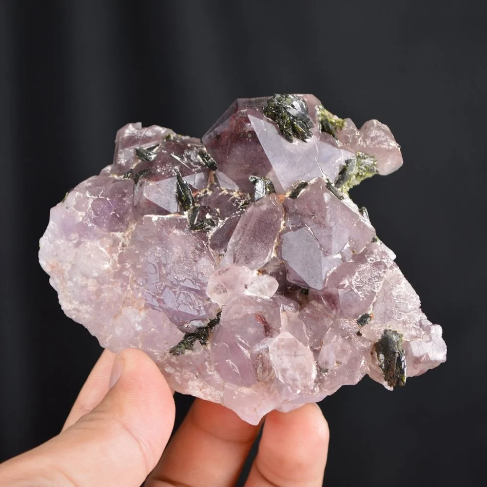 Red Phantom Quartz With Epidote Crystals