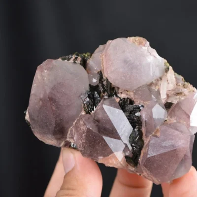 Red Phantom Quartz With Epidote Crystals