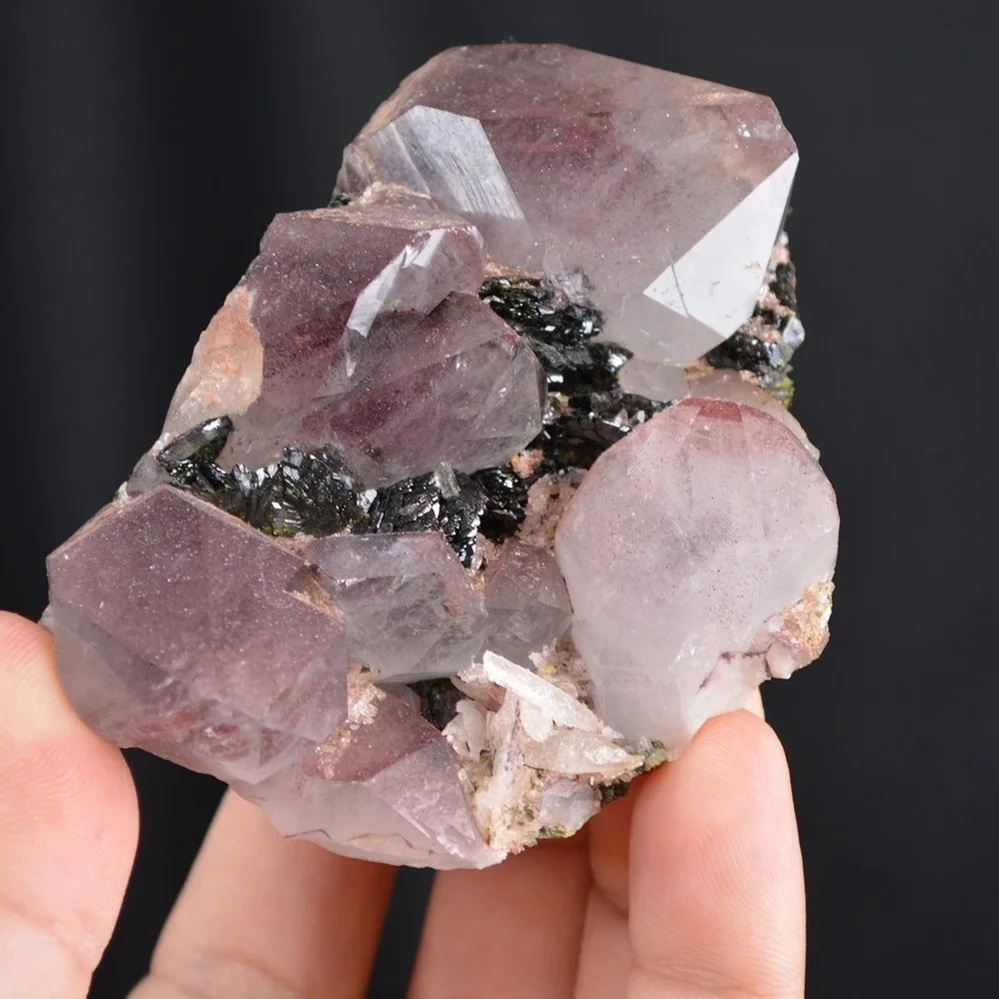 Red Phantom Quartz With Epidote Crystals - Image 3