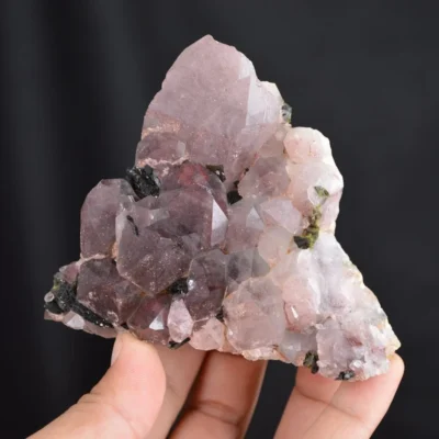 Red Phantom Quartz With Epidote Crystals