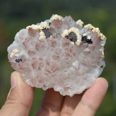 Red Quartz With Chalcopyrite, Dolomite Crystals