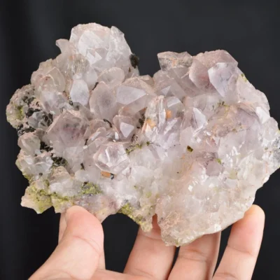 Red Phantom Quartz With Epidote Crystals