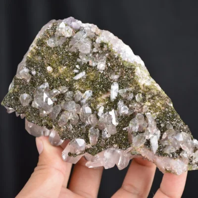 Red Phantom Quartz With Epidote Crystals