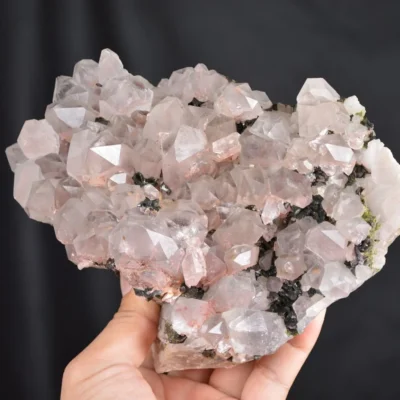 Red Phantom Quartz With Epidote Crystals