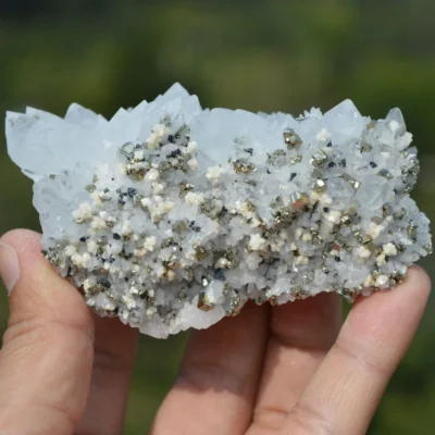 Quartz With Pyrite, Dolomite, Calcite Crystals