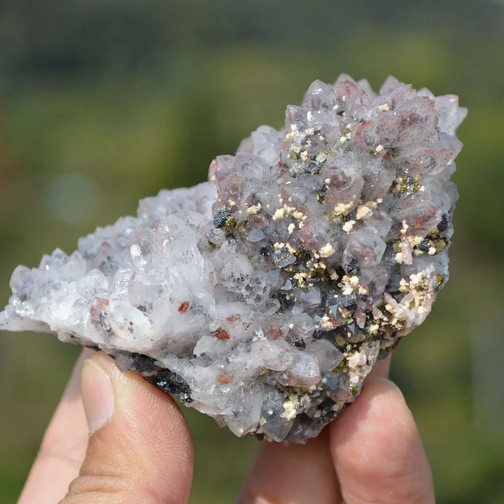 Red Quartz With Marmatite, Pyrite, Dolomite Crystals - Image 2