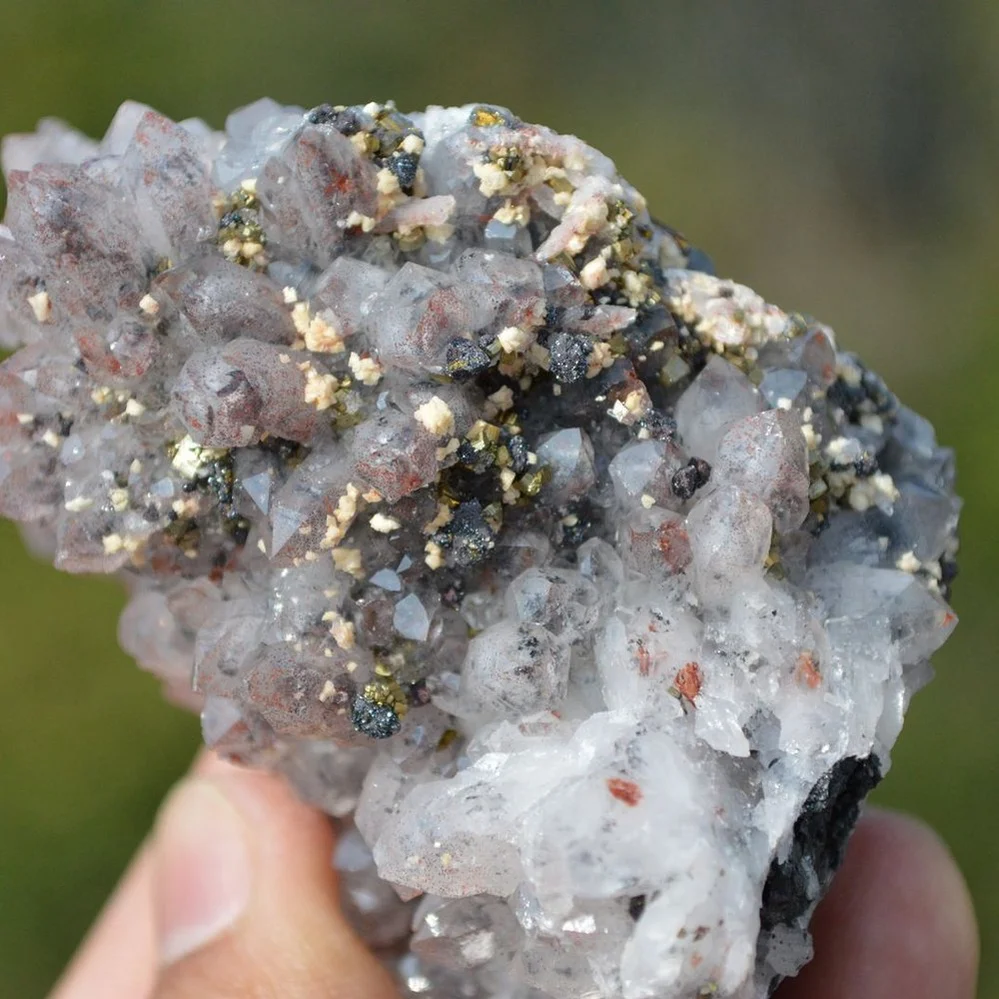 Red Quartz With Marmatite, Pyrite, Dolomite Crystals - Image 5