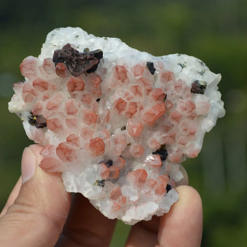 Red Quartz With Chalcopyrite Crystals - Image 2