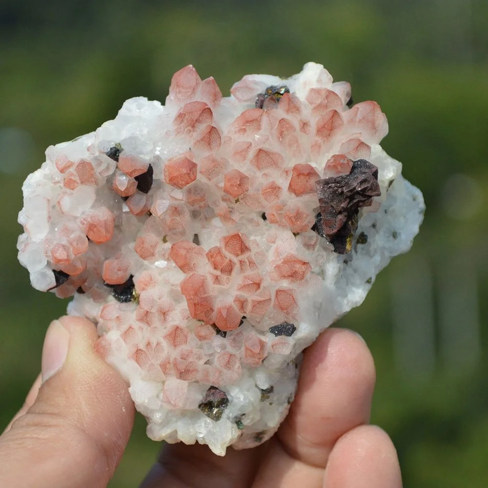 Red Quartz With Chalcopyrite Crystals - Image 3
