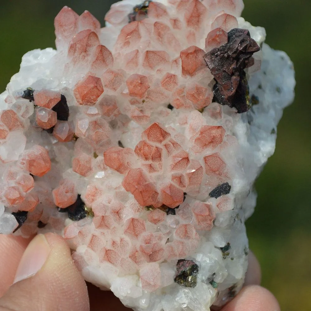 Red Quartz With Chalcopyrite Crystals - Image 4