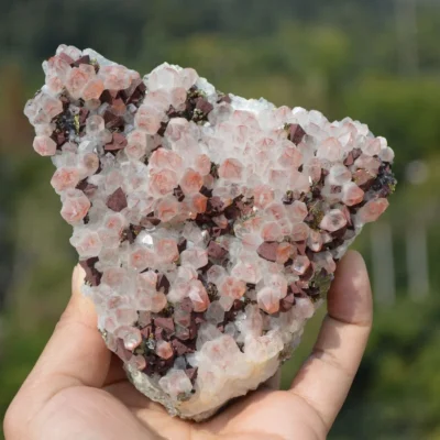 Red Quartz With Chalcopyrite Crystals