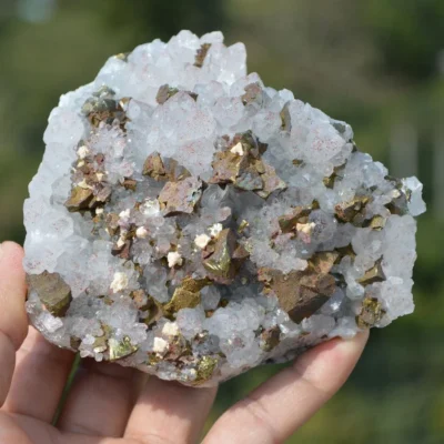 Red Quartz With Chalcopyrite, Marmatite, Dolomite Crystals
