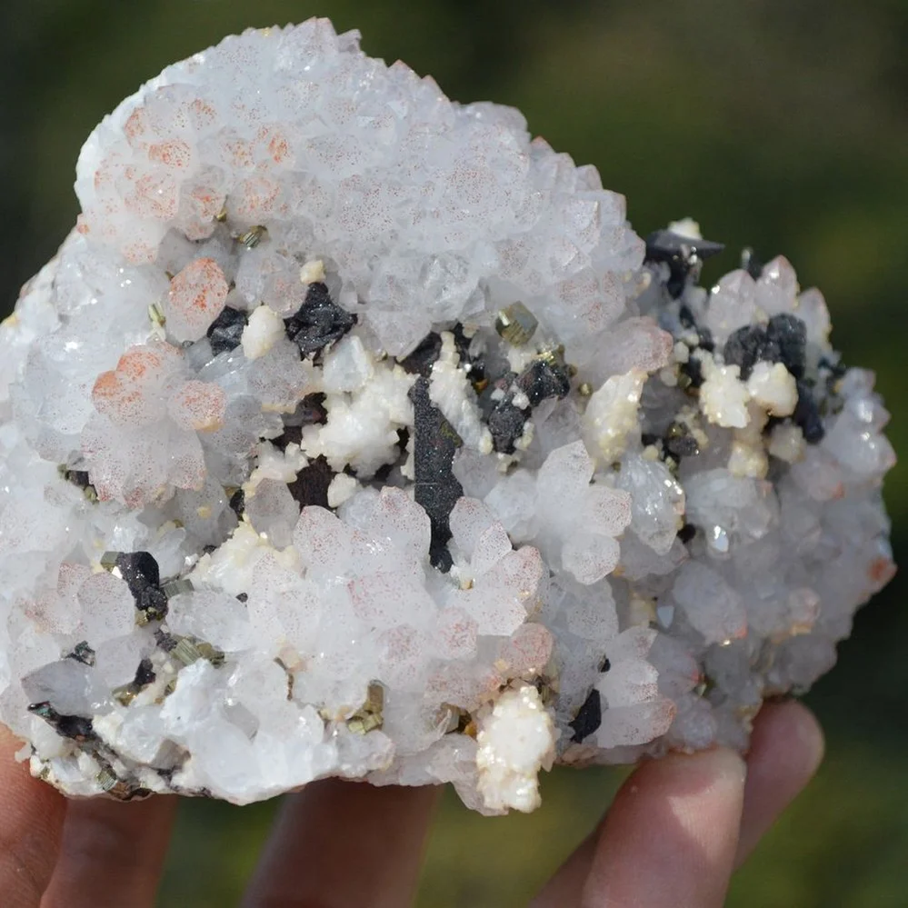 Red Quartz With Chalcopyrite, Calcite, Pyrite, Dolomite Crystals - Image 4