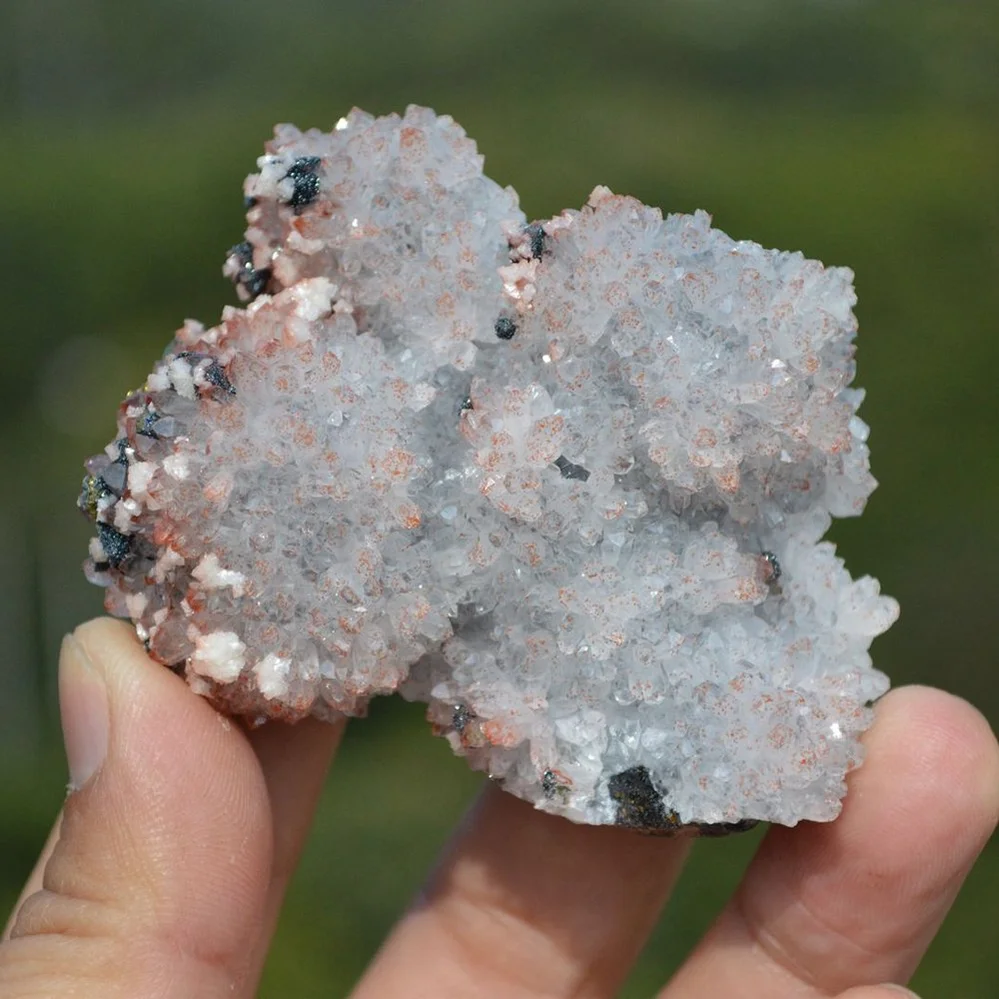 Red Quartz With Chalcopyrite, Marmatite, Dolomite Crystals - Image 2
