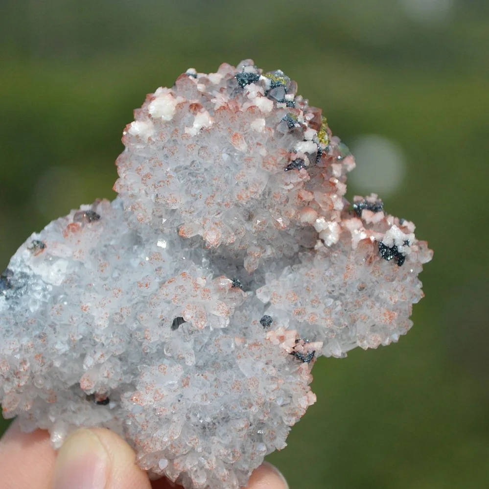 Red Quartz With Chalcopyrite, Marmatite, Dolomite Crystals - Image 4