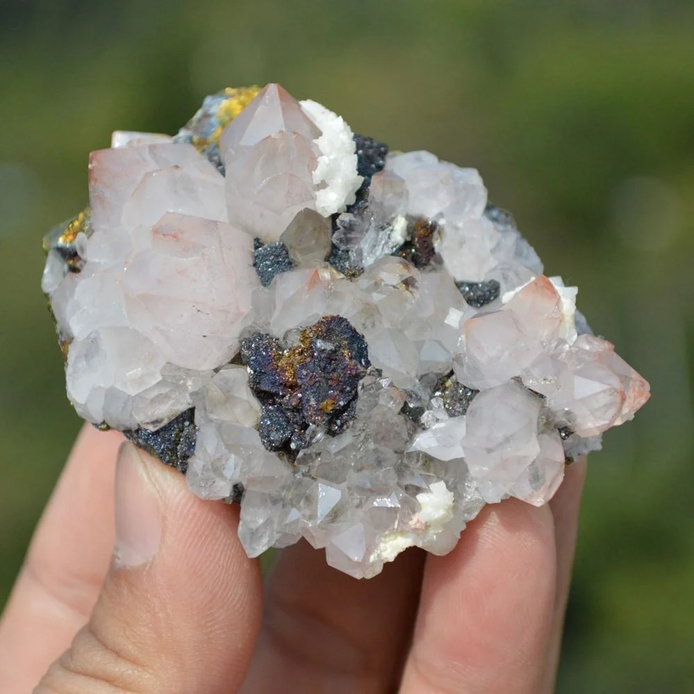 Red Quartz With Chalcopyrite, Dolomite Crystals - Image 2