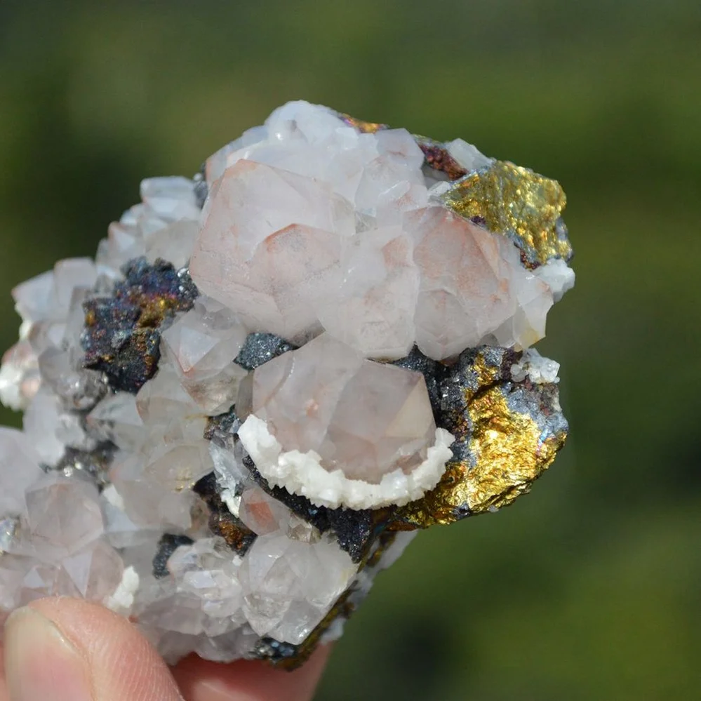 Red Quartz With Chalcopyrite, Dolomite Crystals - Image 4