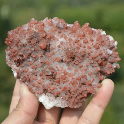 Red Quartz With Chalcopyrite,  Crystals