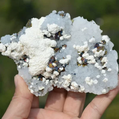Quartz With Chalcopyrite, Dolomite, Barite Crystals