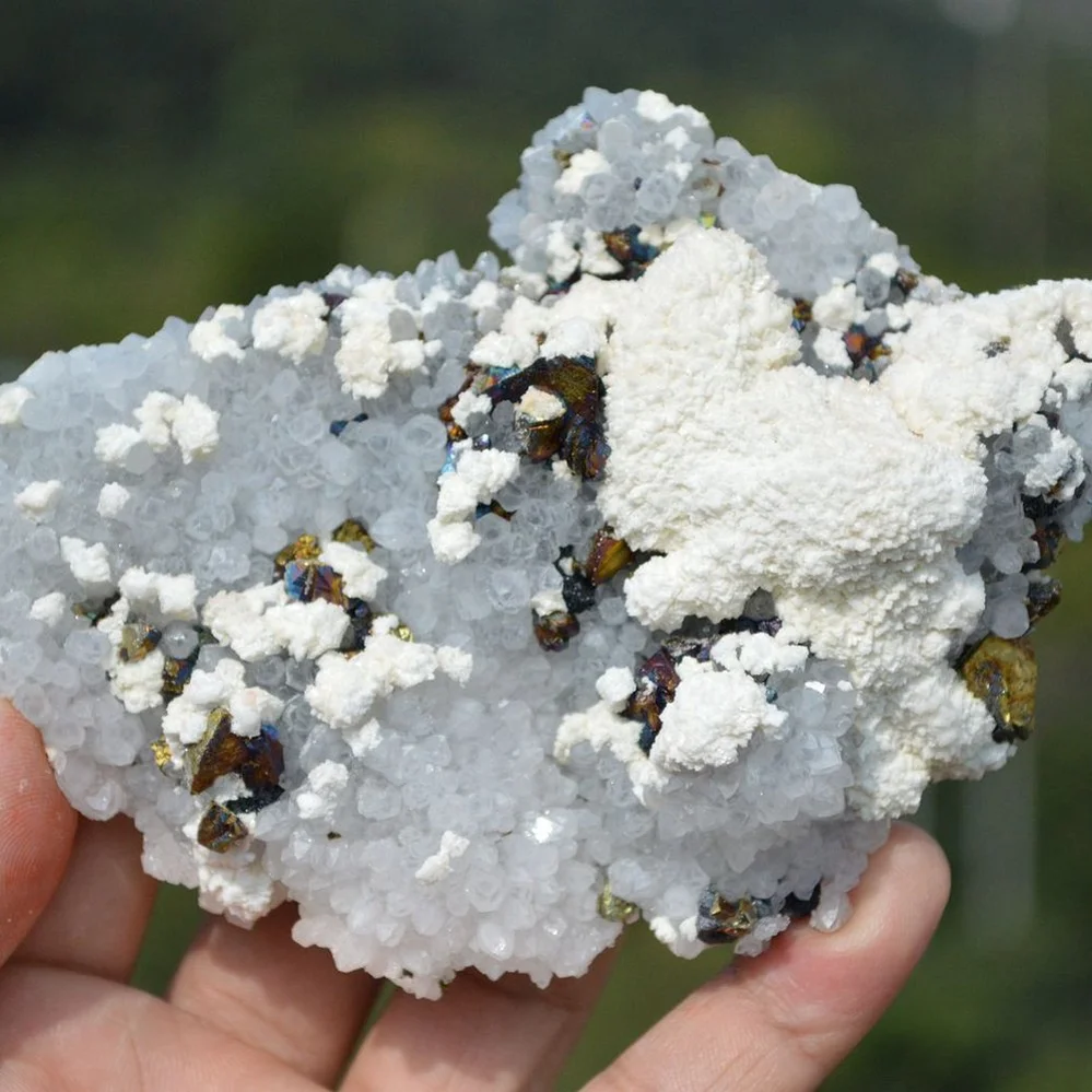 Quartz With Chalcopyrite, Dolomite, Barite Crystals - Image 2